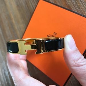 Hermes "Le H" bracelet - Black